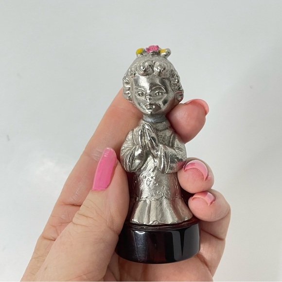 Praying Girl Pewter Figurine Peltro Made in Italy - Picture 10 of 10